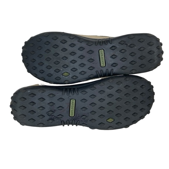 Lands End Flats Loafers Womens 9B Tan/Forest Green Leather Slip On Comfort Shoes - Picture 10 of 13